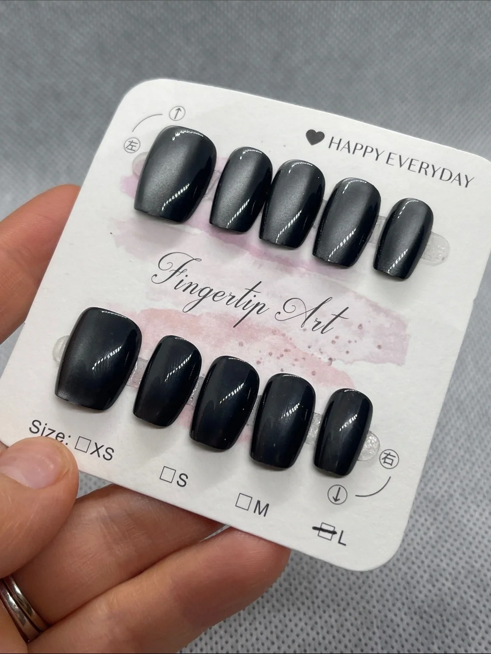 L size cat eye press on nails